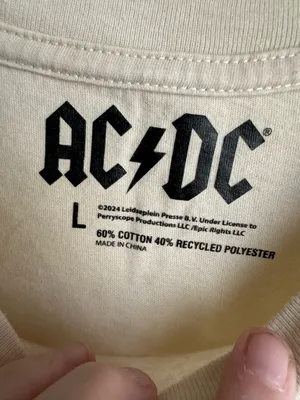 2024 ACDC Back in Black T Shirt White Size L thumbnail 3