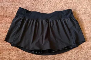 Lululemon Black Mini Athletic Skort Built-In Shorts Side Pockets Estimated L thumbnail 1