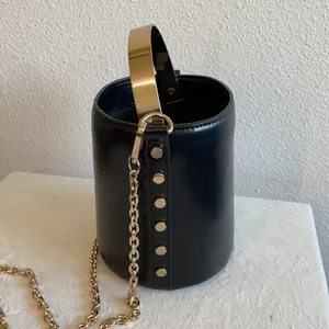 Zara Black Gold Fixtures and Chain Bucket Bag thumbnail 2