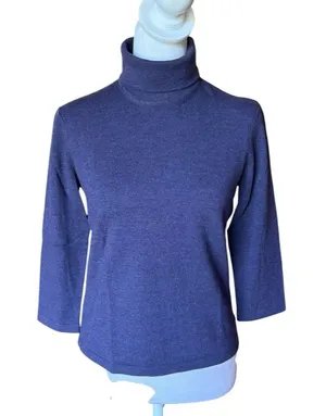 Brooks Brothers Cashwool Soft Ribbed Knit Turtleneck Sweater Womens Small thumbnail 1