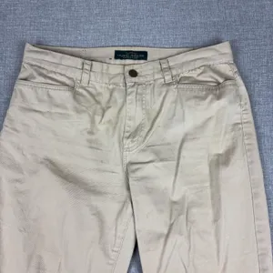 Lauren Ralph Lauren Capri Pants Womens 8 Beige Twill Relaxed Crop Pockets Casual thumbnail 4