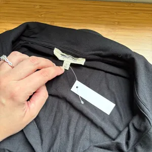 Madewell Large Black Side Cinch Long Sleeve Slim Fit Polo Top NS603 Minimalist thumbnail 3