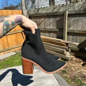 Steven by Steve Madden Nara Stacked Heel Sock Bootie in‎ Black Size 5.5 thumbnail 6