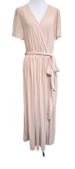 Baltic Born large Beige Wrap Maxi Dress with Waist Tie thumbnail 1