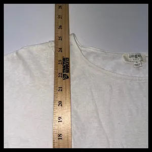 Umgee‎ Ruffle Hem Top Womens Small Ivory Cotton Short Sleeve Boho Blouse thumbnail 5