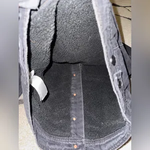 Old Navy Black Sherpa-Lined Black Denim Jacket thumbnail 5