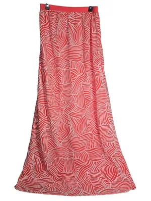 Old‎ Navy Womens Maxi Strapless Tube Dress Coral White Abstract Print Size M thumbnail 1