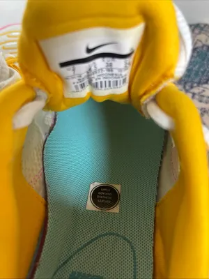 Nike Women's White Mesh Athletic Sneakers with Yellow & Pink Accents thumbnail 10