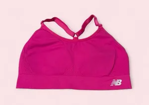 New Balance Hot Pink Adjustable-Strap Sports Bra thumbnail 1