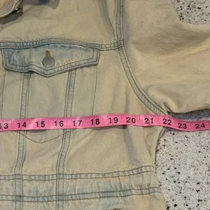 Universal‎ Thread Denim Utility Jacket Beige Sand Drawstring Waist Coat Womens M thumbnail 5