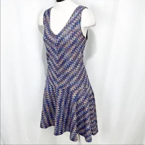Anthro Maeve westwater‎ chevron knit v neck dress xs thumbnail 5