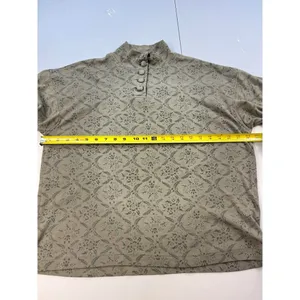 OBR Mock Neck Long‎ Sleeve Floral Button Up Top Small Vintage thumbnail 6