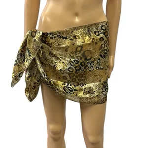 Source Unknown Satin Semi Sheer Leopard Animal Print Scarf 60 x 14 inches thumbnail 3