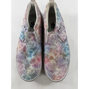 Vans Classic Slip On Pastel Tie Dye Heart Print Sneakers Womens 6 Multi Color thumbnail 7