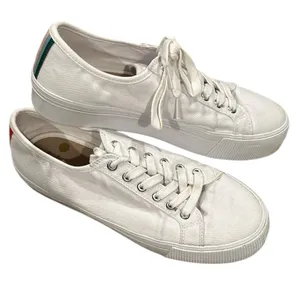 BODEN RAINBOW STRIPE BACK White Canvas PLATFORM Sneakers 40 thumbnail 1