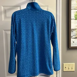 Columbia Women’s Blue Mock Neck Zip Up Long Sleeve Abstract Pattern Pullover- Lg thumbnail 8