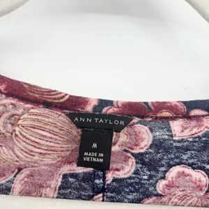 Ann Taylor Womens 100% Linen Floral Print Romantic Tropical Top Tee‎ Size M thumbnail 3