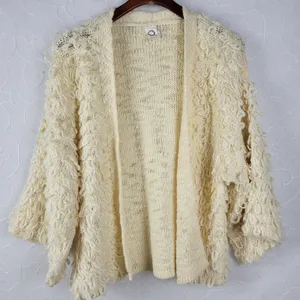Anthropologie Akemi + Kin Loopy Knit Womens Cardigan One Size Cream Open Front thumbnail 12