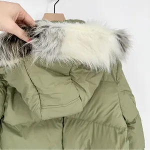 Sam Edelman Water Repellent Faux Fur Trim Puffer Jacket Quilted Green Women's M thumbnail 8