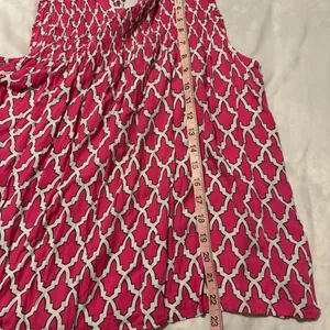 Crown & Ivy Pink and White Sleeveless Women's Top Sz L thumbnail 4
