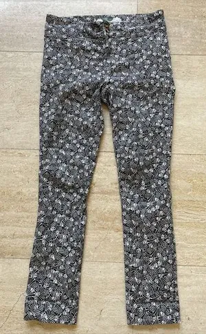 ANTHROPOLOGIE Bowery Pants Women's 4R‎ Black White Pineapple Print Crop Skinny thumbnail 1