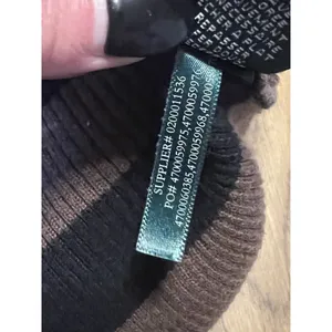 Lauren Ralph Lauren Monogram Embroidered‎ Cotton Turtleneck Shirt Brown Measured thumbnail 10