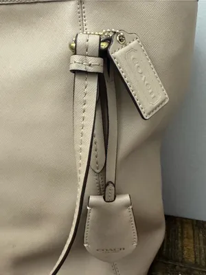 Coach Peyton Leather Zip Top Tote F27349 Brass/Sand bag thumbnail 3