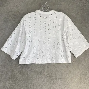 Madewell Eyelet Embroidered Crop Top XXS Womens White Short Sleeve‎ NV969 thumbnail 8