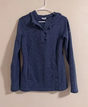 Columbia Women's Navy Blue Fleece Quarter-Button Hoodie thumbnail 1