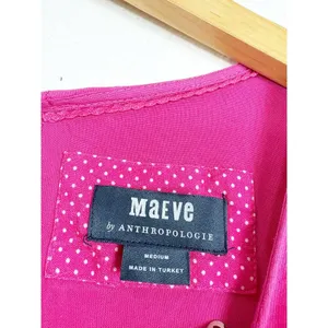 Anthropologie Maeve Marlene Tiered Maxi Dress Medium Pink Oversized Sleeveless thumbnail 5