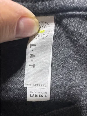 Vintage Mustang Ladies S Grey Tee with Sporty Stripes thumbnail 2