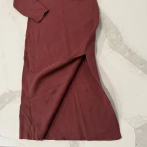 Abercrombie & Fitch NWT Off The Shoulder Midi Sweater Dress Womens Medium Copper thumbnail 6