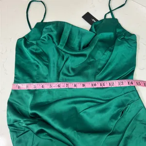 Lulu's Vibrant Green Satin Mini Dress thumbnail 6