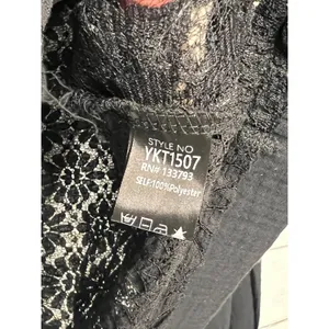 POL Black Lace Mixed Media Utility 2 Piece Matching Set Jacket Pants Small thumbnail 6