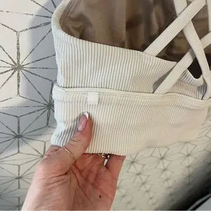 Lululemon Energy Bra White Longline Ribbed thumbnail 4