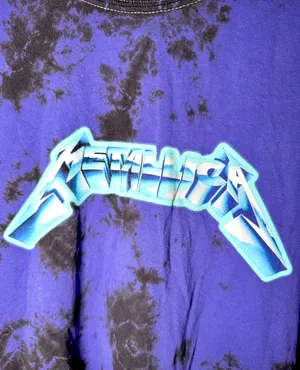 Metallica Men’s Ride the Lightning Band Logo Long Sleeve Tie- Dye T- Shirt thumbnail 2