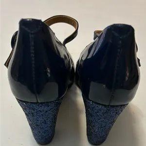 CECELIA NEW YORK Navy Patent Mary Jane Pointed Pumps thumbnail 3