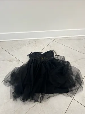 BCBGeneration Black Tulle Mini Dress Size 0 US thumbnail 4