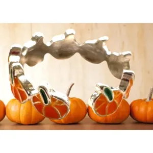 Pumpkin Ring New Orange Silver Adjustable Thanksgiving Autumn Jewelry Fe… thumbnail 7