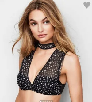Victoria’s Secret Embroidered Stars Choker Plunge Bra thumbnail 1