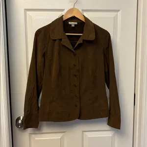 Dressbarn Brown Button-Up Jacket thumbnail 1