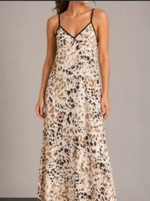 Anthropologie sincerely Jules Leopard- animal Print Maxi Dress Size Medium thumbnail 8