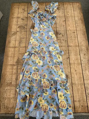 ASTR The Label Lysette Floral Ruffle Cutout Maxi Dress thumbnail 6