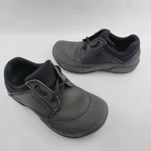 Crocs Velocity‎ Slip Resistant Shoe Womens 8 Mens 6 Black thumbnail 2