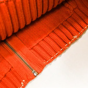 Lauren Ralph Lauren Vest Womens Large Orange Cotton Ribbed Full Zip Mock Neck thumbnail 5