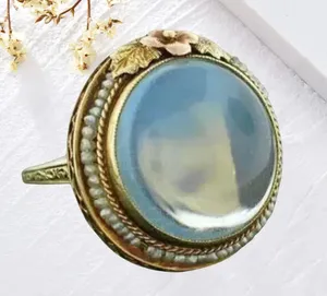 &merci Women’s Golden Tone Stainless Steel Metal with Iridescent Pattern Size 6 NWT thumbnail 1
