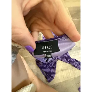 VICI Purple‎ Tie-Dye Open Back Long Sleeve Dress - Size Medium thumbnail 2