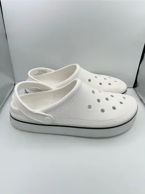 Crocs unisex off court platform white clogs sandals W12/M10 thumbnail 2