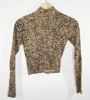 Brandy Melville Brown Black Cheetah Print Crop Top Women's One‎ Size OS thumbnail 1