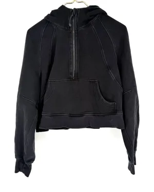 Lululemon Scuba Oversized Half Zip Hoodie Black XS/S Cropped Cotton Terry thumbnail 1